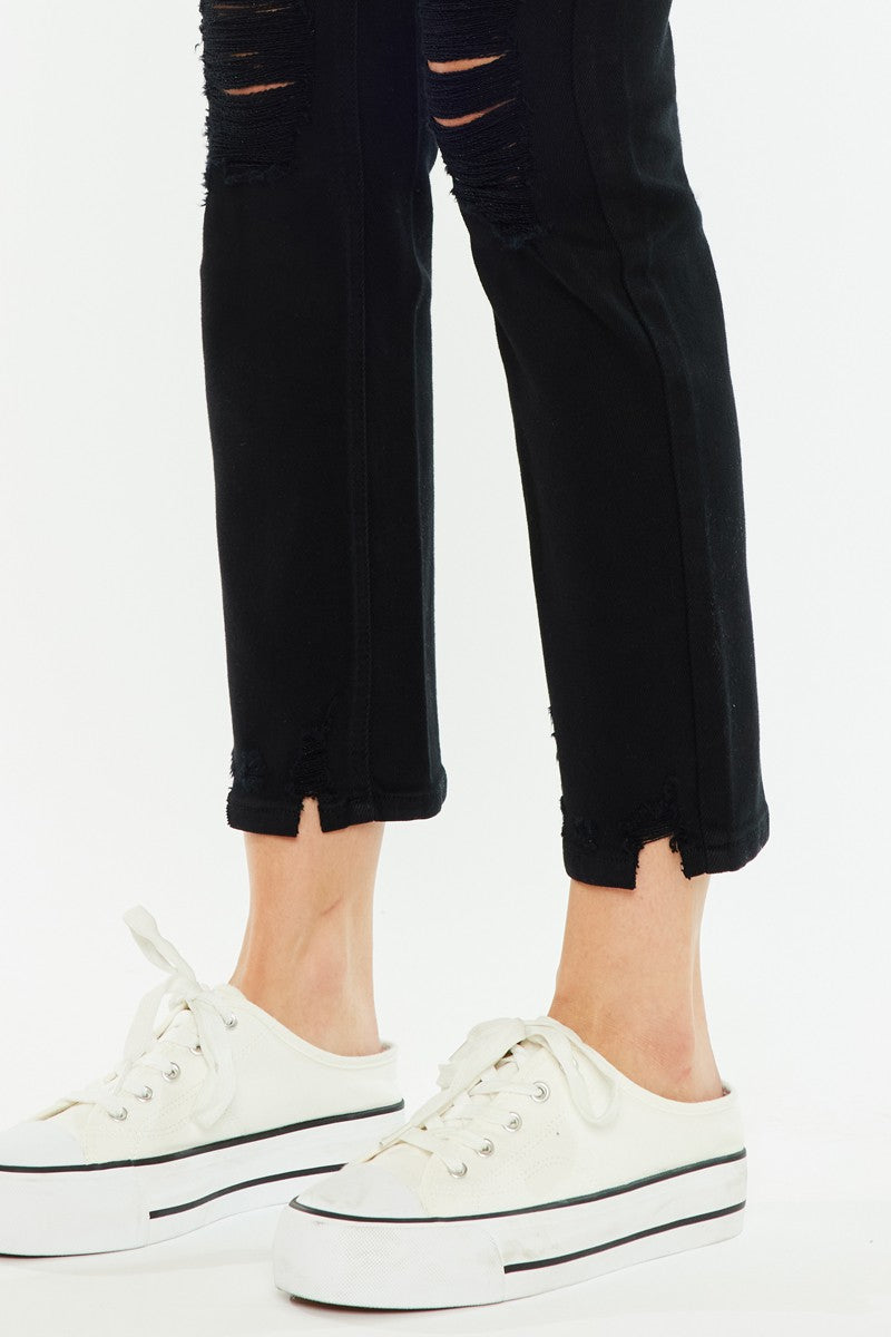 Kancan Black Straight Leg Jeans