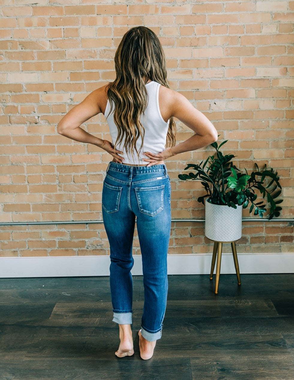 Kancan Mid Rise Skinny Straight Jeans