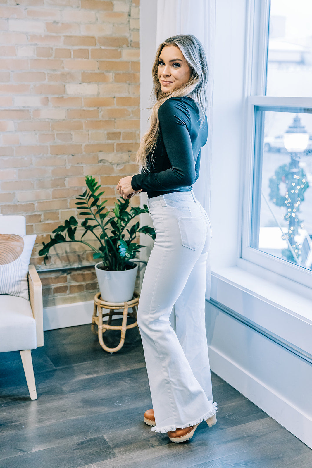 Kancan White Flare Denim