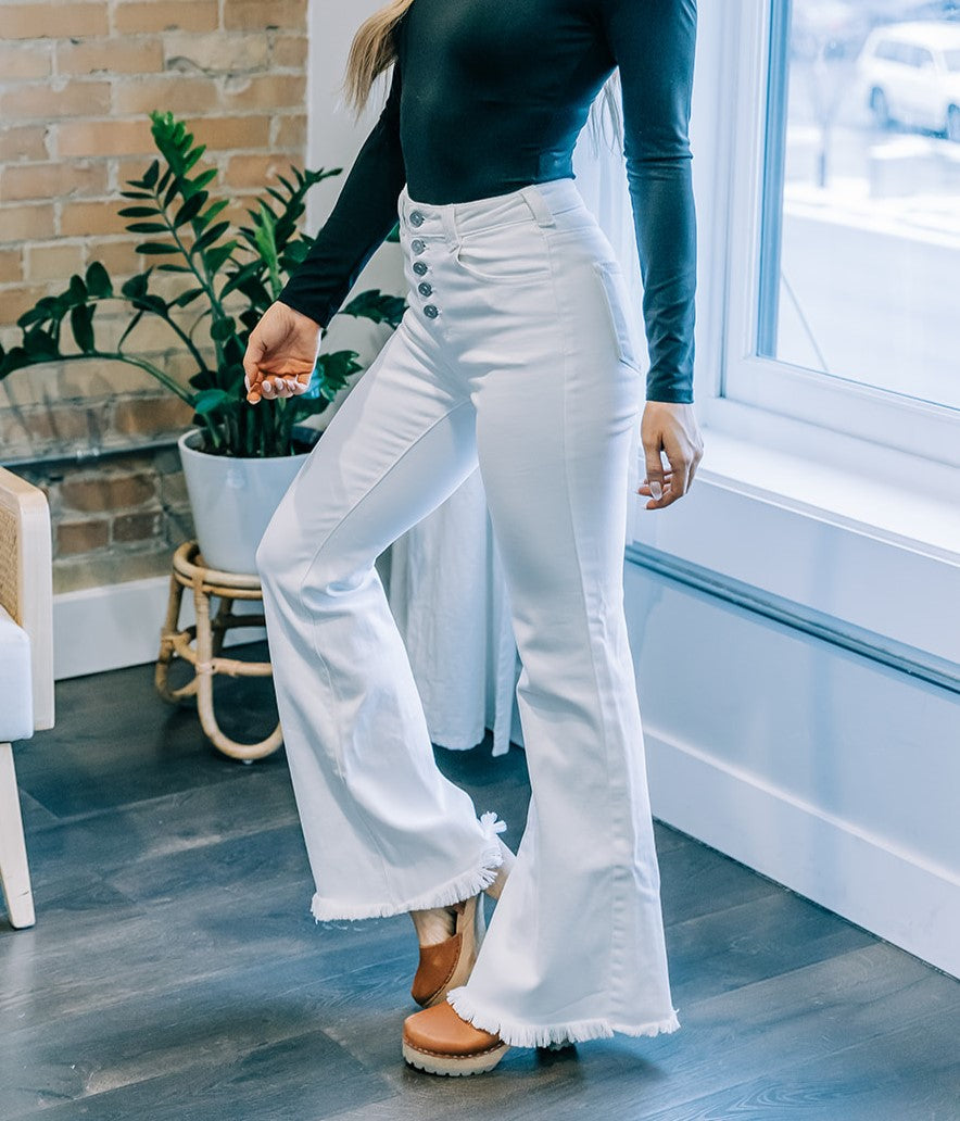 Kancan White Flare Denim