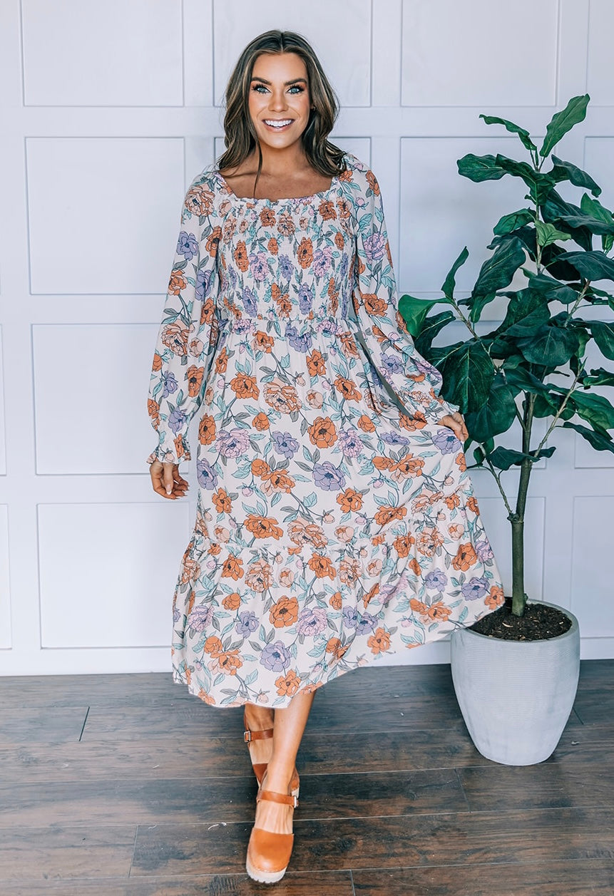 Mariah Floral Midi Dress