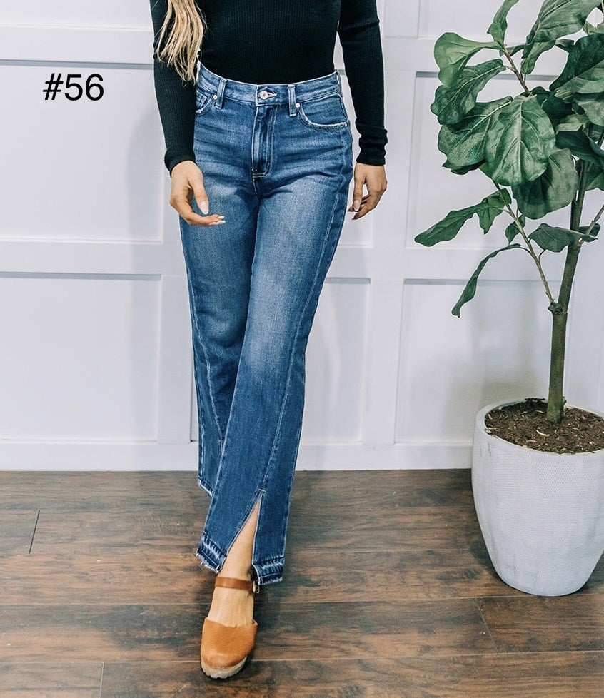 Kancan 90's Straight Front Slit Seam Denim