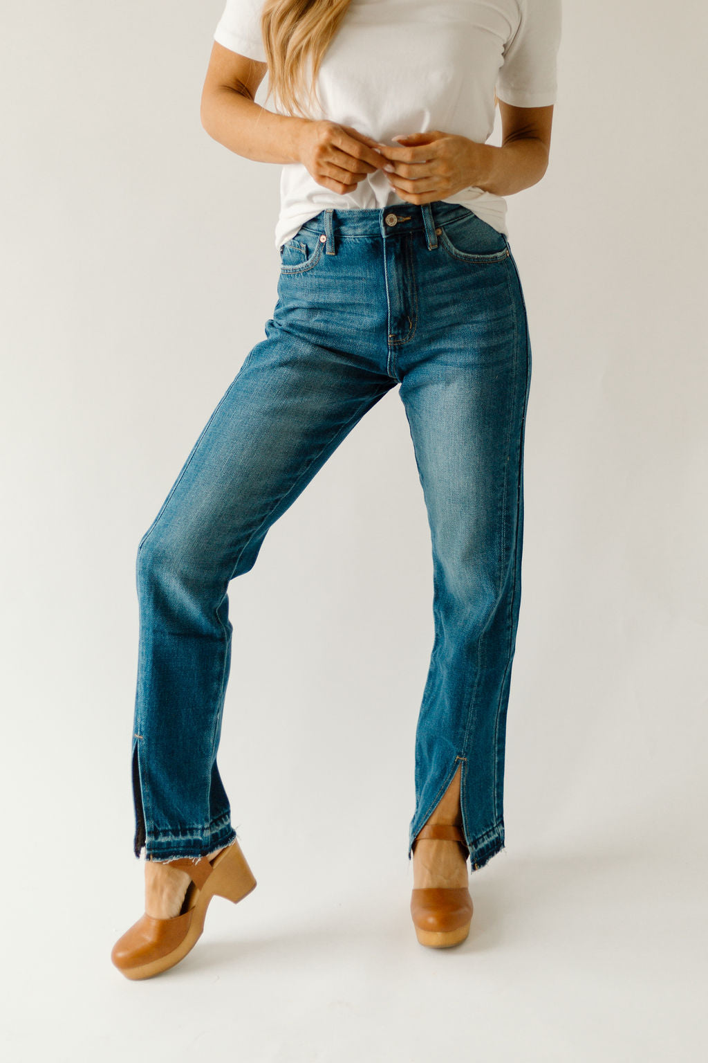 Kancan 90's Straight Front Slit Seam Denim