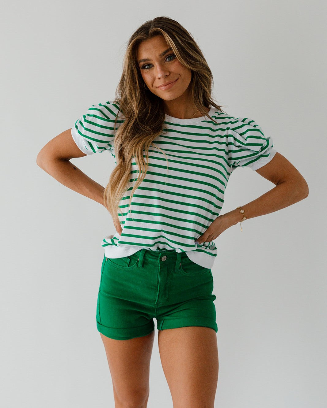 Judy Blue Tummy Control Green Shorts