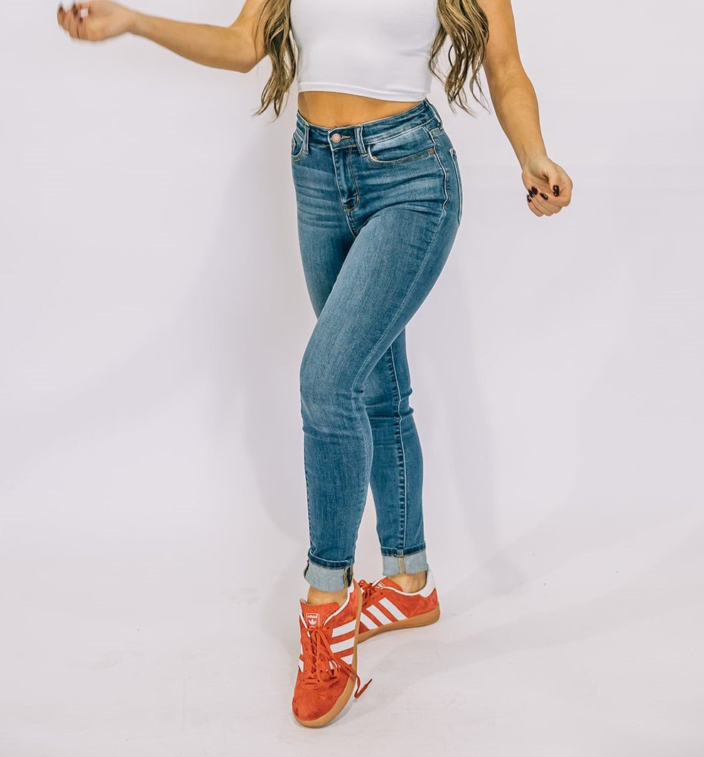 Judy Blue Cuffed Hem Denim