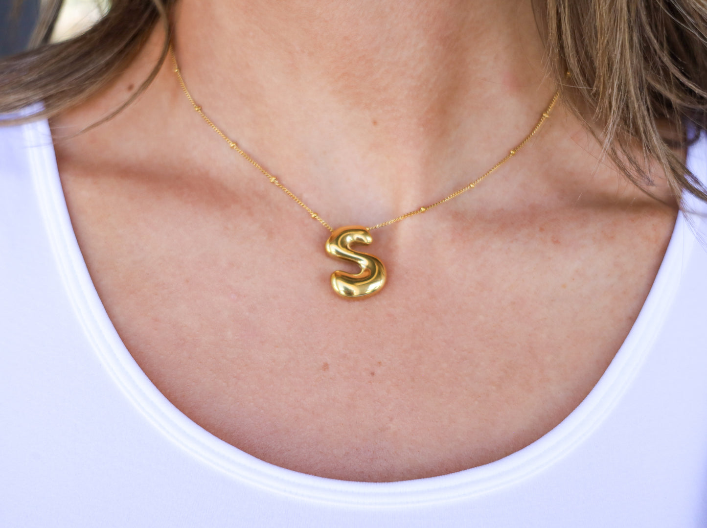 Balloon Bubble Initial Necklace