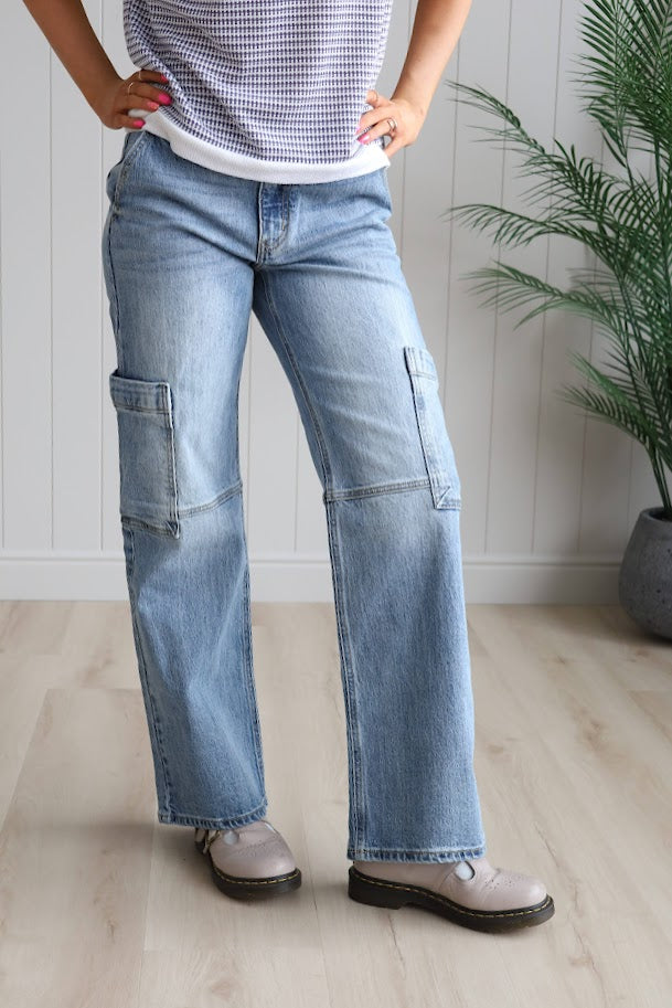 Kancan Denim Cargo Pants