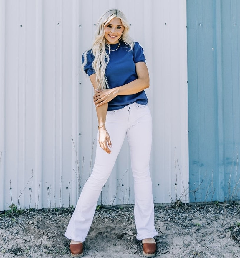 White Kancan Flare Jeans