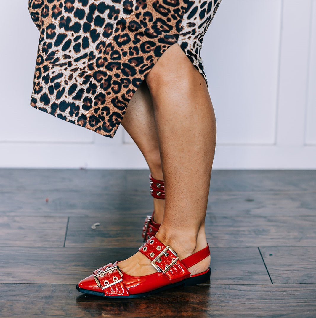 Red Buckle Flats