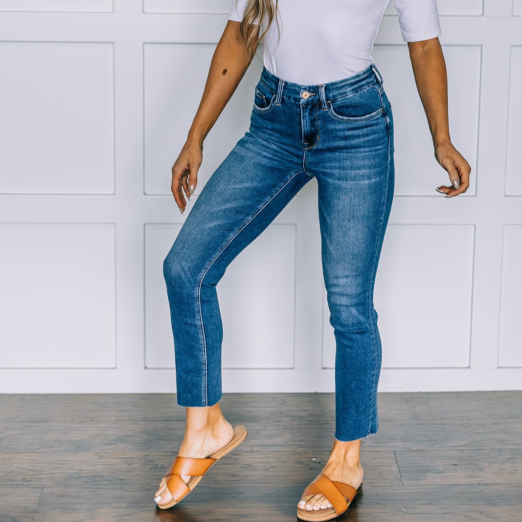 Vervet High-Rise Slim Straight Leg Denim