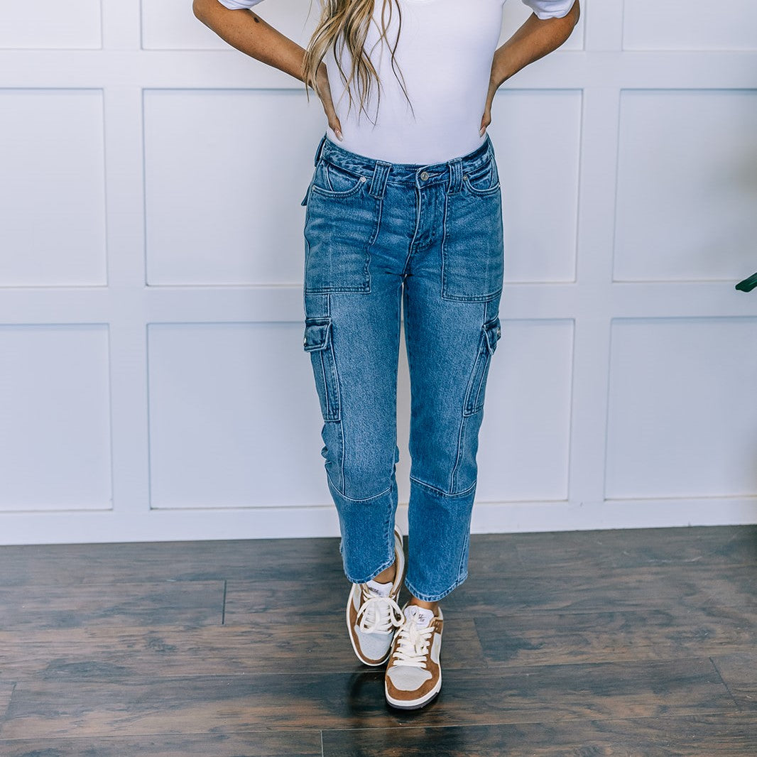 Kancan Straight Leg Cargo Jeans