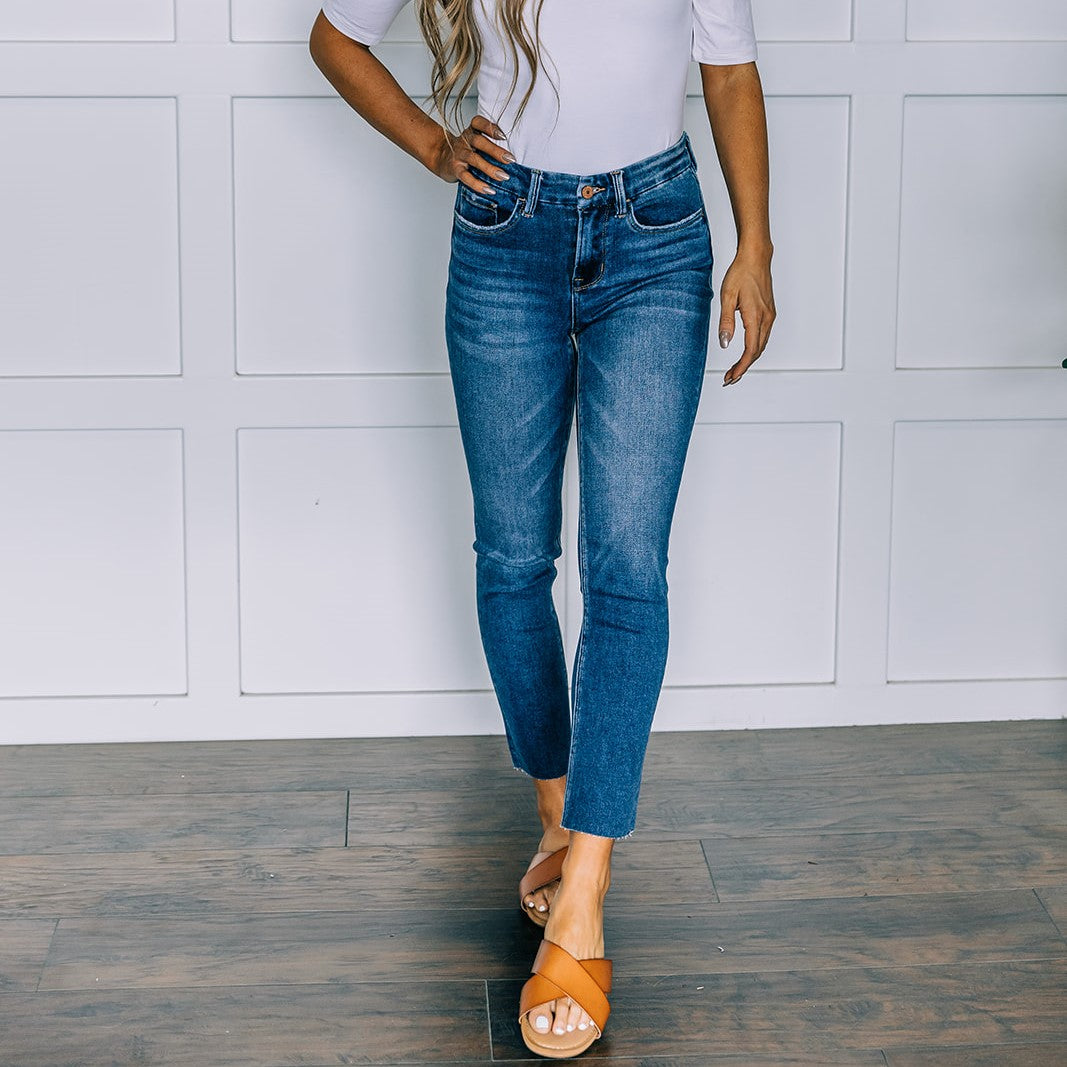 Vervet High-Rise Slim Straight Leg Denim