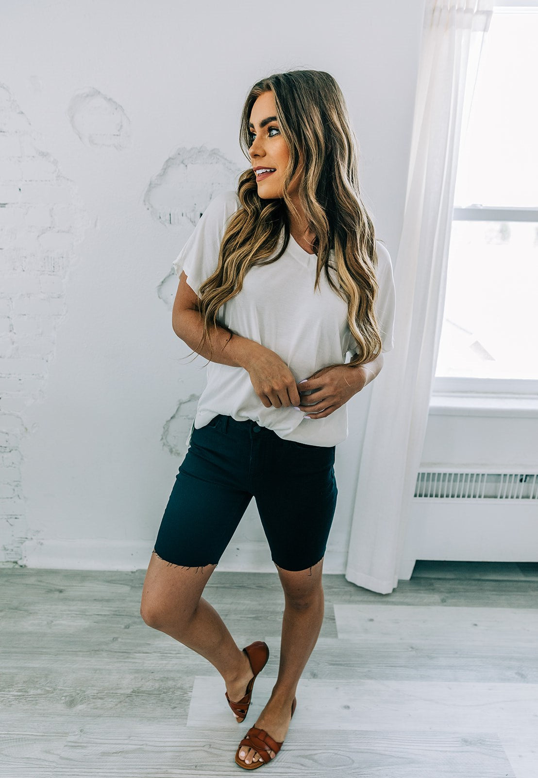 Black Vervet Bermudas