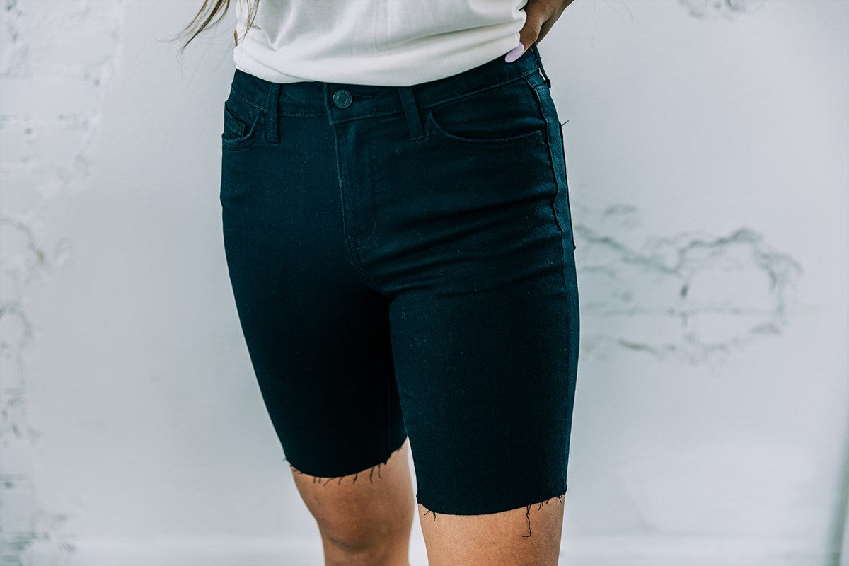 Black Vervet Bermudas