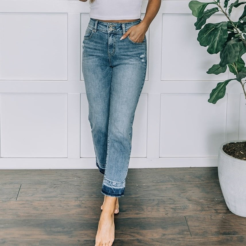 Kancan High-Rise Slim Straight Jeans