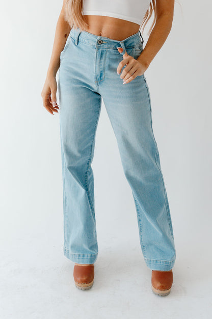 Kancan Wide-Leg Light Wash Denim