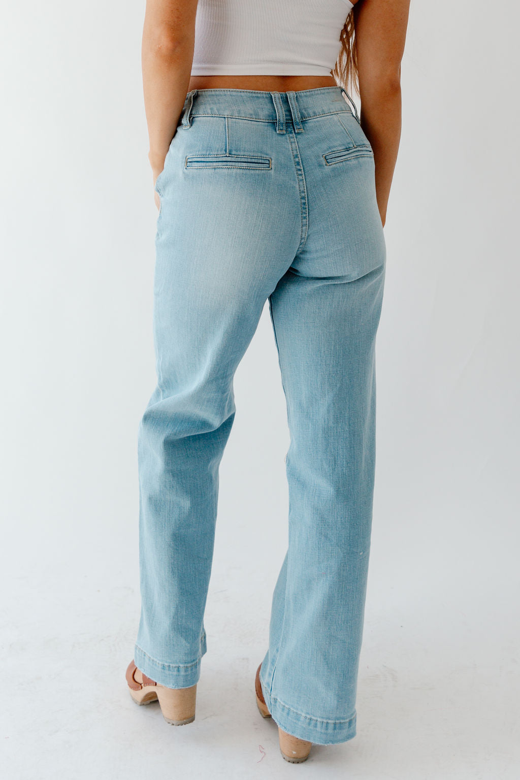 Kancan Wide-Leg Light Wash Denim