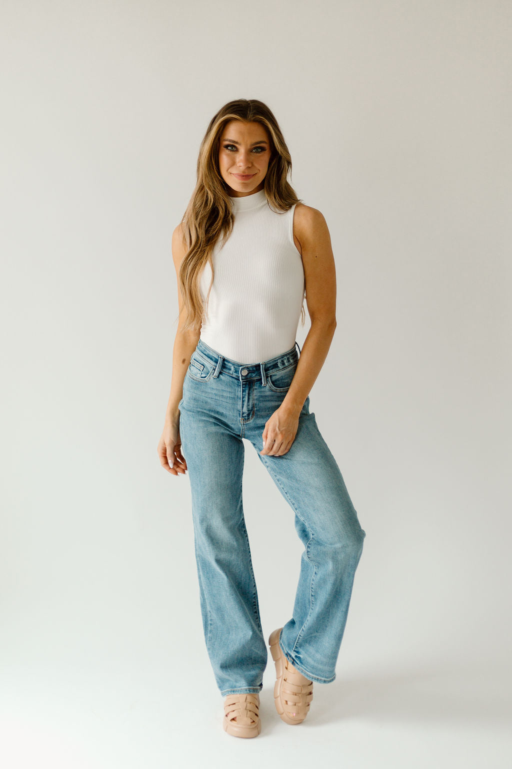 Judy Blue Vintage Wash Wide-Leg Denim