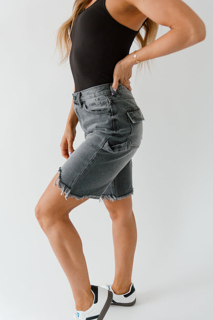 Kancan Dark Gray Utility Bermuda Shorts
