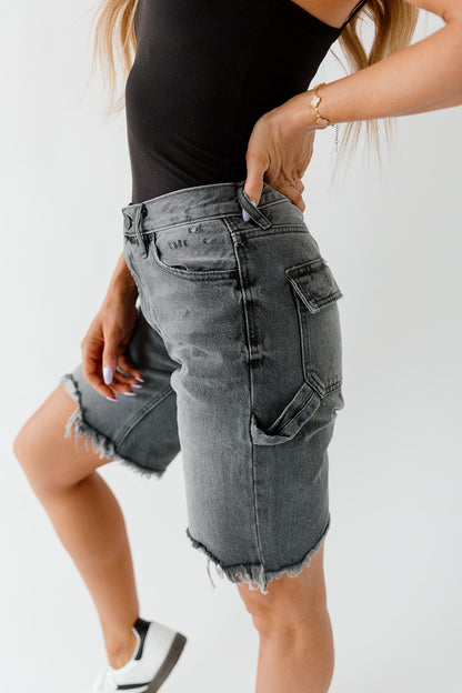 Kancan Dark Gray Utility Bermuda Shorts