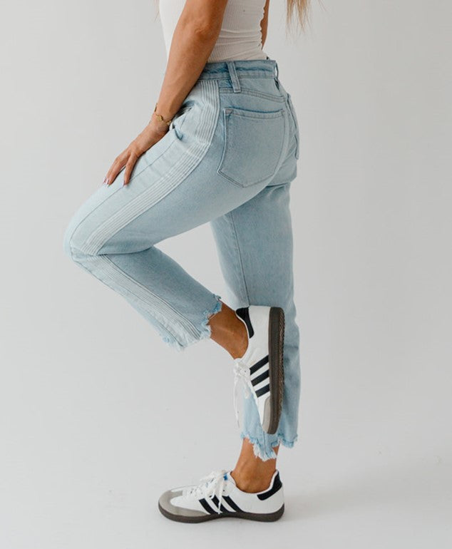 Kancan Striped Straight Jeans