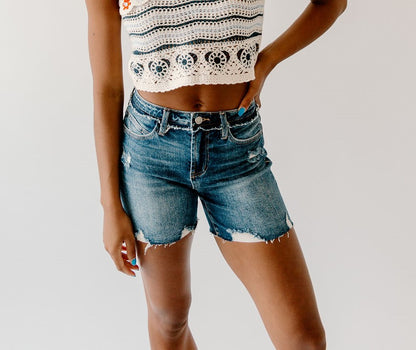 Kancan High-Waist Denim Shorts