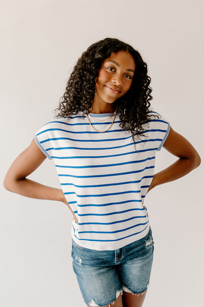 Allison Blue Striped Top