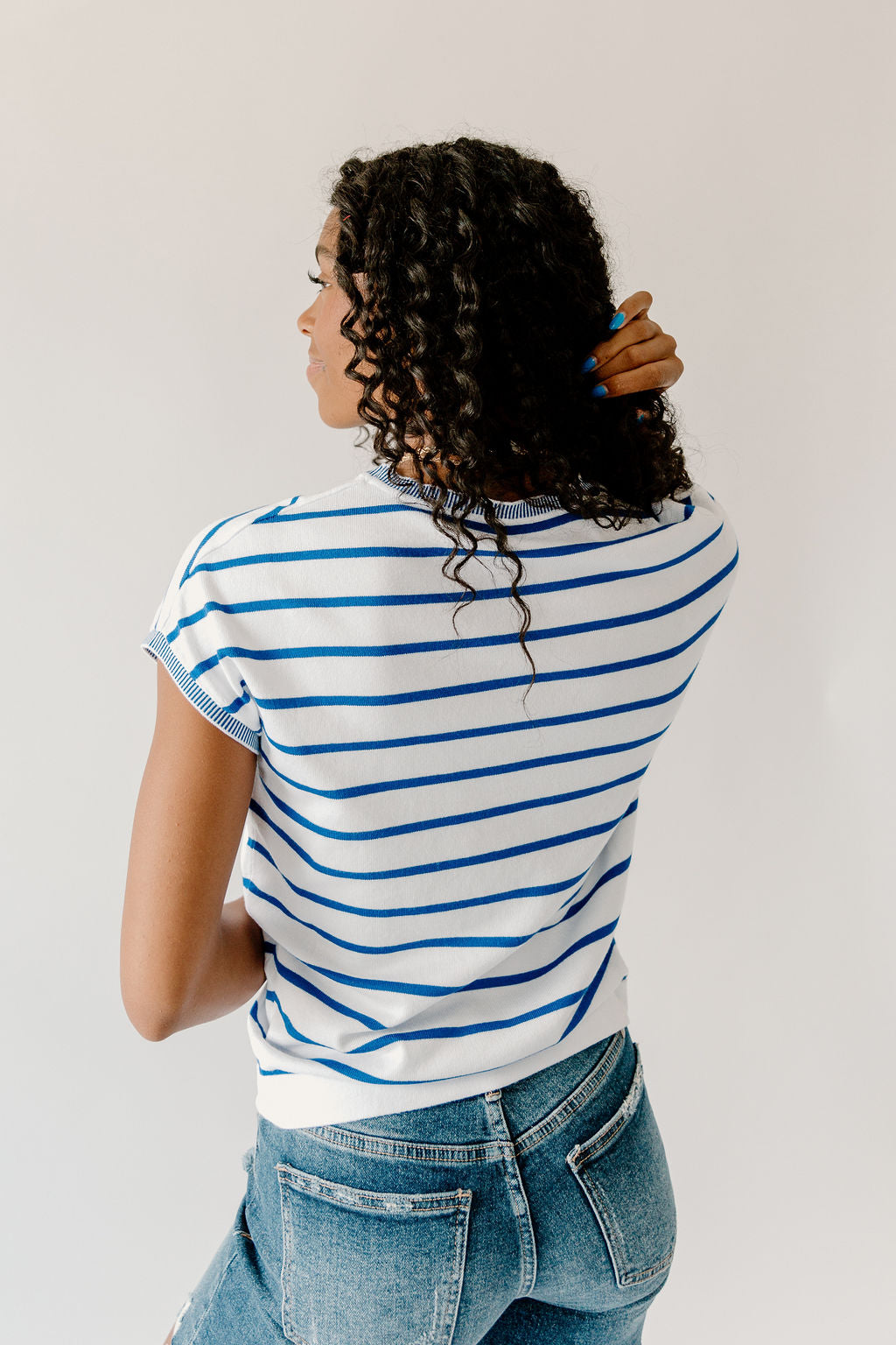 Allison Blue Striped Top