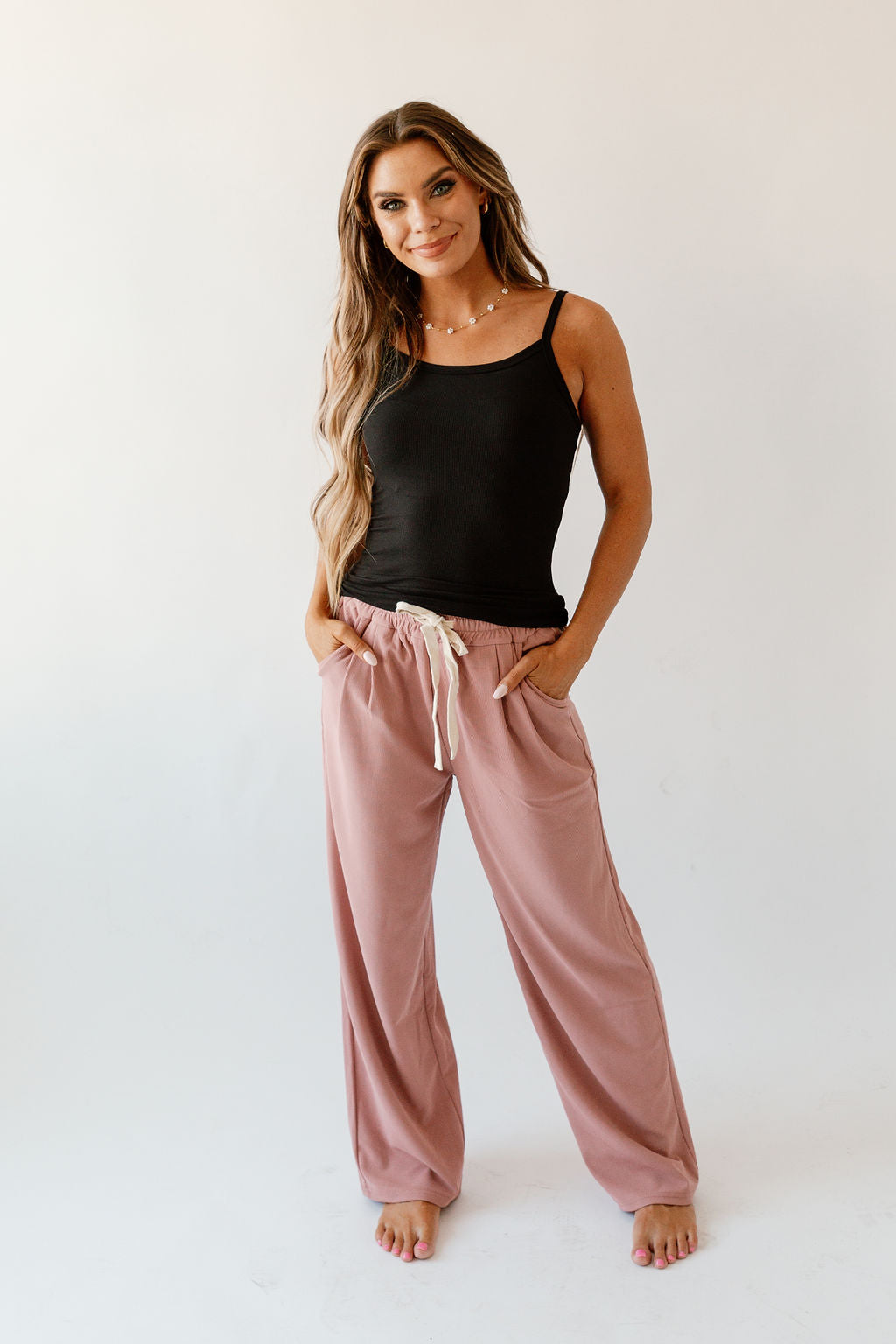 Kylie Rib-Knit Lounge Pants