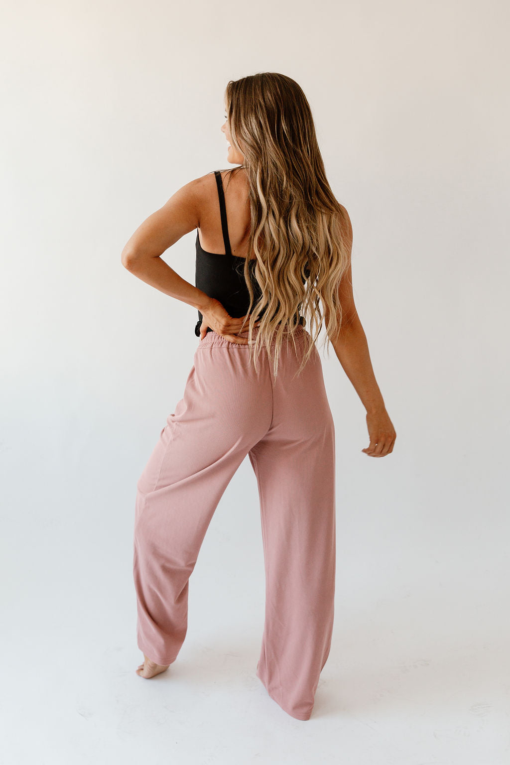 Kylie Rib-Knit Lounge Pants