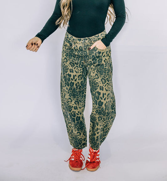 Marley Leopard Barrel Jeans