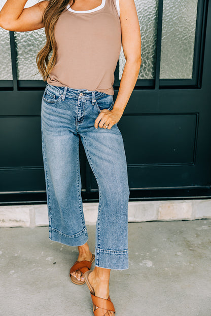Kancan High-Rise Crop Wide-Leg Jeans