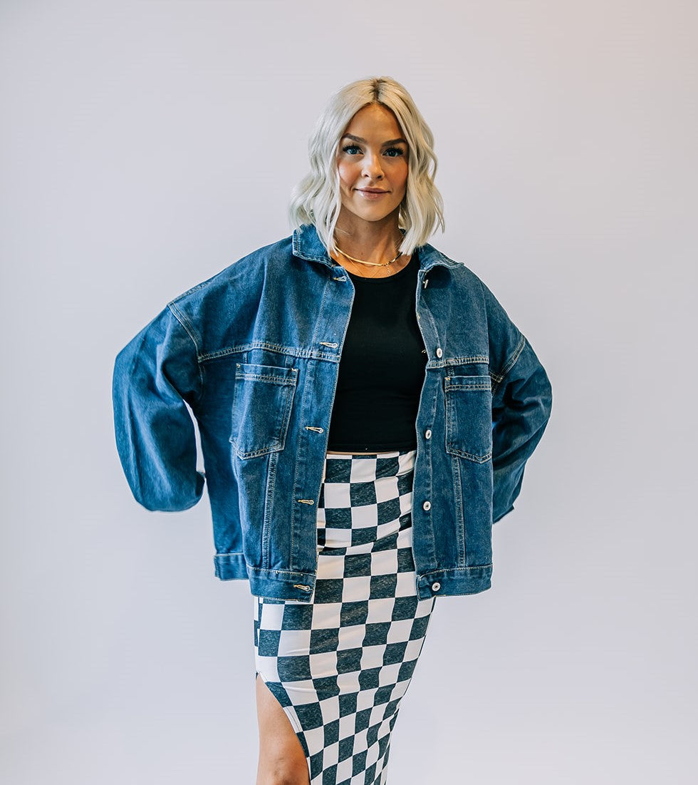 Kiki Checkered Midi Skirt