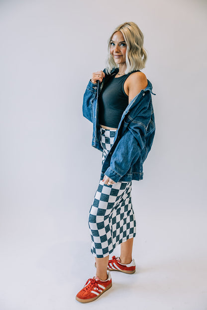 Kiki Checkered Midi Skirt