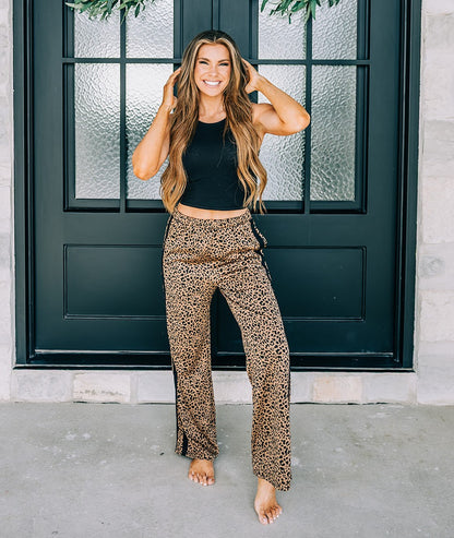 Allison Leopard Track Pants