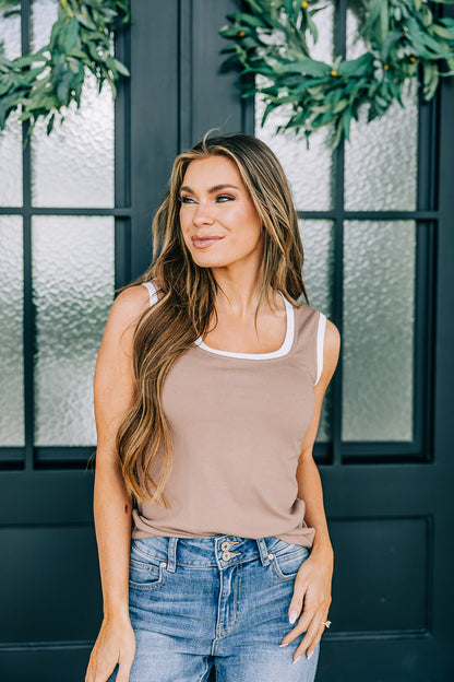 Claire Ribbed Colorblock Edge Tank Top