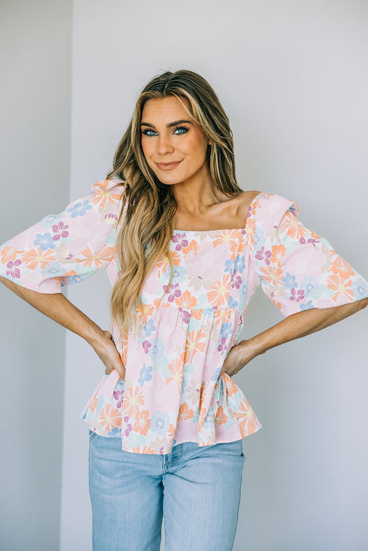 Lila Floral Top