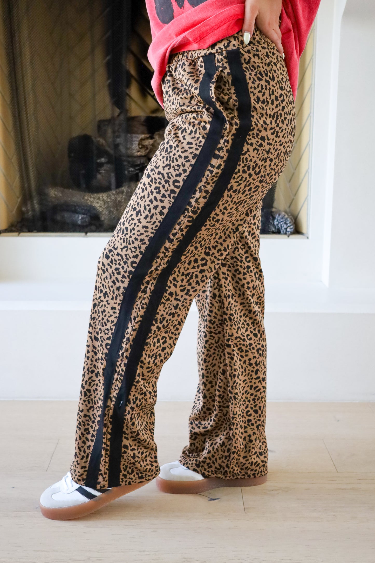 Allison Leopard Track Pants