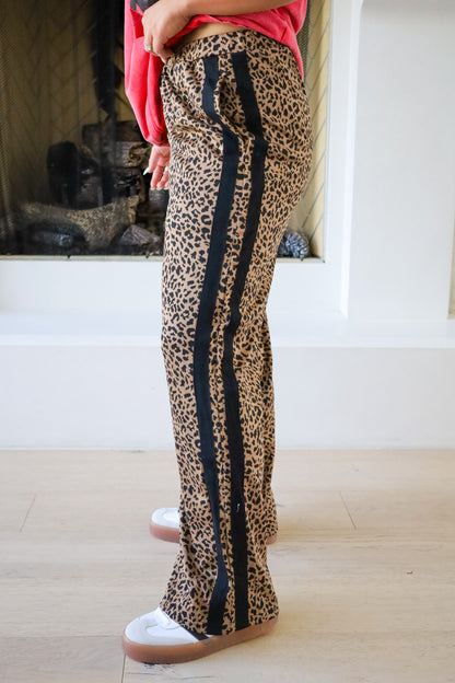 Allison Leopard Track Pants