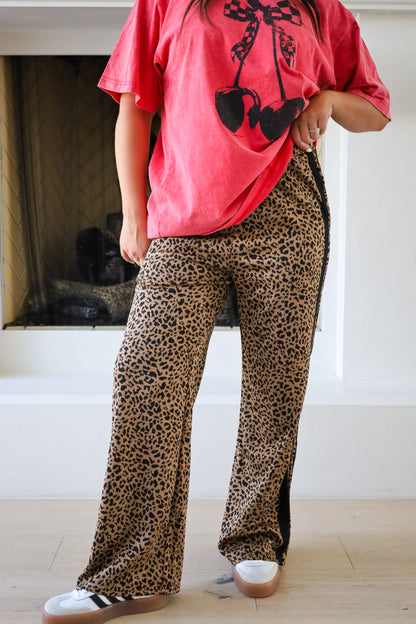 Allison Leopard Track Pants