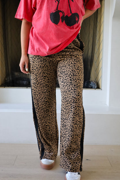 Allison Leopard Track Pants