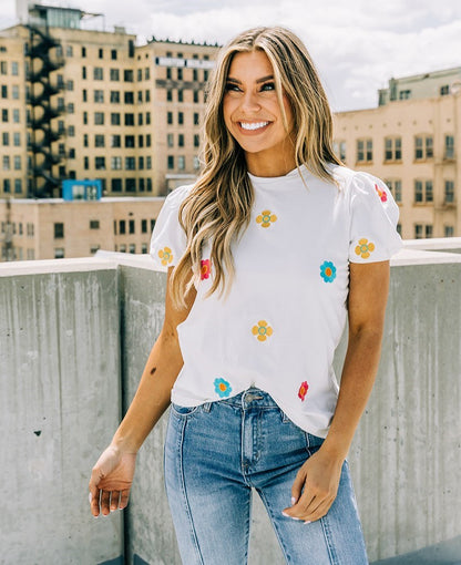 Lila Floral Embroidered Top