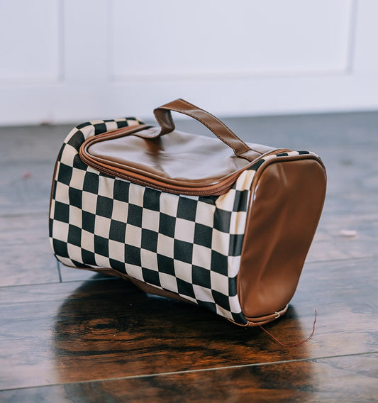 Checkered Makeup Bag